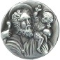 Plaque auto Saint Christophe en métal argenté – Ø 3,5 cm
