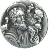 Plaque auto Saint Christophe en métal argenté – Ø 3,5 cm