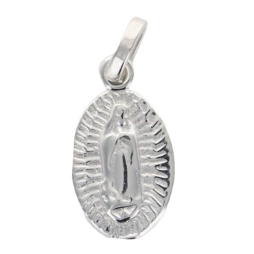 Medaille de la Vierge de Guadalupe en argent 925 °/°°  H. 1.4 cm  (1.3 g). Livree en boite.