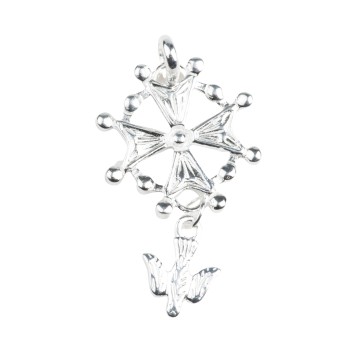 Croix de cou huguenote en argent 925 °/°° H. 3,5 cm (1,58 g). Livree en boite