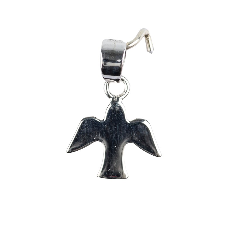 Pendentif en argent 925 °/°° mini colombe H. 0,8 cm (0,38 g). Livré en boite