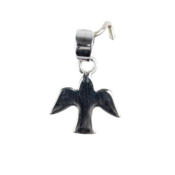 Pendentif en argent 925 °/°° mini colombe H. 0,8 cm (0,38 g). Livré en boite