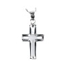 Croix de cou évidée en argent 925 °/°° H. 2 cm (1,22 g). Livrée en boite