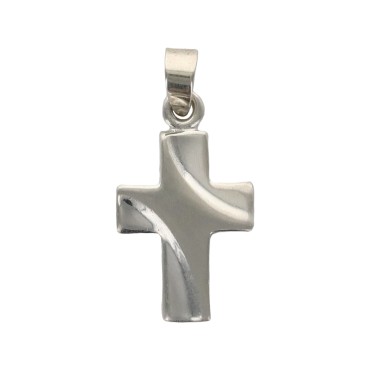 Croix de cou en argent 925 °/°° bi-ton H. 1,7 cm (1,44 g). Livrée en boite