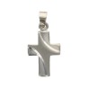 Croix de cou en argent 925 °/°° bi-ton H. 1,7 cm (1,44 g). Livrée en boite