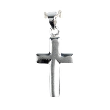 Croix de cou biseautée en argent 925 °/°° H. 2 cm (1,53 g). Livrée en boite