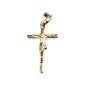 Croix de cou baton en plaque or avec Christ H. 2,4 cm. Livree en boite