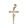 Croix de cou baton en plaque or avec Christ H. 2,4 cm. Livree en boite
