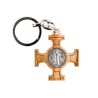 Porte-clés de saint Benoit H. 4 cm en bois d'olivier.