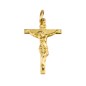 Croix de cou en plaque or avec Christ H. 2,5 cm. Livree en boite