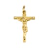 Croix de cou en plaque or avec Christ H. 2,5 cm. Livree en boite