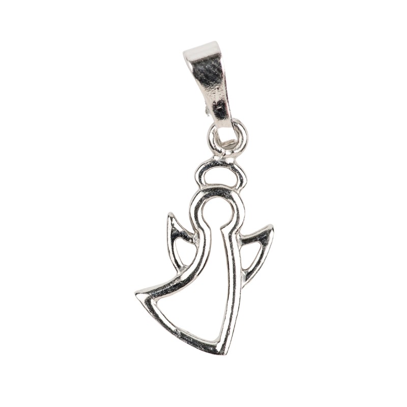 Pendentif évidé de l’ange en argent 925 (0,90 g) – H. 1,5 cm. Livré en boîte.
