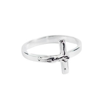 Dizainier bague classique en argent 925 rhodié, plusieurs tailles. Livré en boîte.