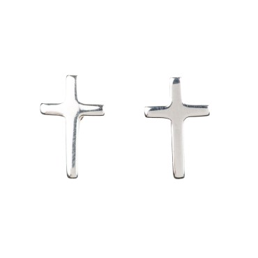 Boucle d'oreille croix 0,7 cm en argent 925 °/°° (0,50 g)