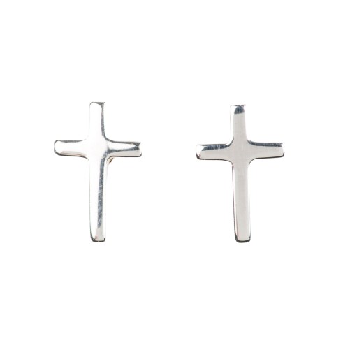 Boucle d'oreille croix 0,7 cm en argent 925 °/°° (0,50 g)