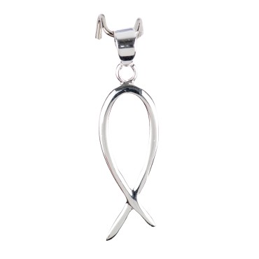 Pendentif en argent 925 °/°° forme poisson évide H. 1,8 cm (0,50 g). Livré en boite