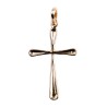 Croix de cou incurvée en plaqué or avec bords arrondis – H. 2,5 cm. Livrée en boîte.