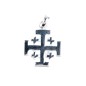 Croix de cou de Jérusalem en argent 925 (1,28 g) – H. 1,5 cm. Livrée en boîte.