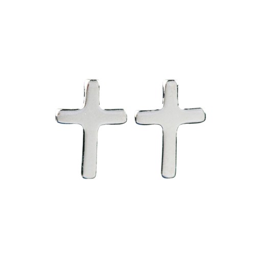 Boucle d oreille en argent 9025 °/°° forme croix H. 0,9 cm (0,33 g).
