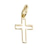 Croix de cou ajourée en plaqué or – H. 1 cm. Livrée en boîte.