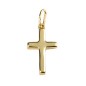 Croix de cou baton plate en plaque or H. 2 cm. Livree en boite