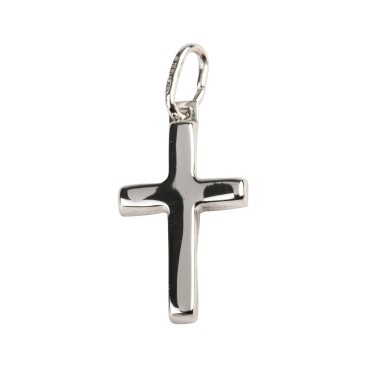 Croix de cou bâton plate en argent 925 (0,87 g) – H. 2 cm. Livrée en boîte.