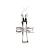 Croix de cou ajourée en argent 925 (2,75 g) avec zirconium au centre – H. 1,8 cm. Livrée en boîte.