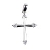 Croix de cou en argent 925 °/°° avec zirconium aux extremites H. 2 cm (1.13 g). Livree en boite