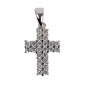 Croix de cou en argent 925 °/°° sertie de zirconium H. 1,7 cm (1.87 g). Livrée en boîte