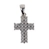 Croix de cou en argent 925 °/°° sertie de zirconium H. 1,7 cm (1.87 g). Livrée en boîte