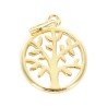 Médaille en plaqué or et nacre avec arbre de vie – Ø 1,5 cm. Livrée en boîte.