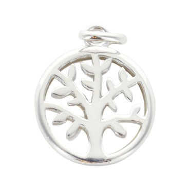 Médaille en argent 925 (5,52 g) et nacre avec arbre de vie – Ø 1,5 cm. Livrée en boîte.