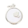 Médaille en argent 925 et nacre avec colombe – Ø 1,5 cm. Livrée en boîte.