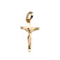 Croix de cou en plaqué or avec Christ – H. 1,5 cm. Livrée en boîte.