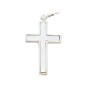 Croix de cou en argent 925 (3,45 g) et nacre – H. 2,2 cm. Livrée en boîte.