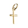 Croix de cou bâton en plaqué or – H. 1,3 cm. Livrée en boîte.