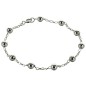 Bracelet dizainier en argent 925 °/°° sur chaine grains Ø 5 mm (3,74 g). Livre en boite.