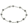 Bracelet dizainier en argent 925 °/°° sur chaine grains Ø 5 mm (3,74 g). Livre en boite.