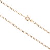 Chaine en plaque or maille forcat ovale limee, fermoir rond a ressort.