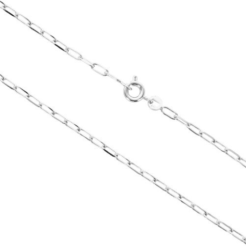 Chaine argent 925 °/°° maille forcat ovale limee, fermoir rond a ressort.