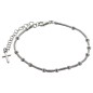 Bracelet dizainier en argent 925 °/°° ajustable sur chaîne serpent, grains Ø 3 mm (2,60 g), avec croix. Livré en boîte.