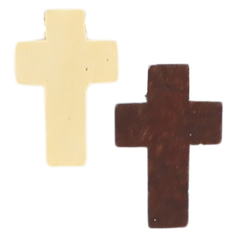 Croix de cou en bois H. 2,2 cm sans cordon.