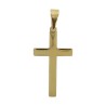 Croix de cou couleur dorée en acier inoxydable H. 4 cm.