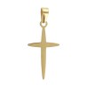 Croix de cou fine couleur dorée en acier inoxydable H. 2,4 cm.