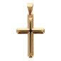 Croix de cou homme couleur dorée en acier inoxydable H. 3.7 cm.