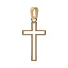 Croix de cou ajouree de couleur doree en acier inoxydable H. 2 cm.