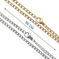 Chaine en acier inoxydable, couleur doree et argentee, gourmette L. 50 cm Maille : Ø 4 mm. LOT DE 6 ASSORTIS.