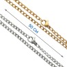 Chaine en acier inoxydable, couleur doree et argentee, gourmette L. 50 cm Maille : Ø 4 mm. LOT DE 6 ASSORTIS.