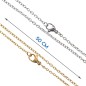 Chaine en acier inoxydable, doree et argentee maille forcat, fermoir homard L. 50 cm, Maille Ø 1.5 mm.. LOT DE 20