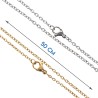 Chaine en acier inoxydable, doree et argentee maille forcat, fermoir homard L. 50 cm, Maille Ø 1.5 mm.. LOT DE 20